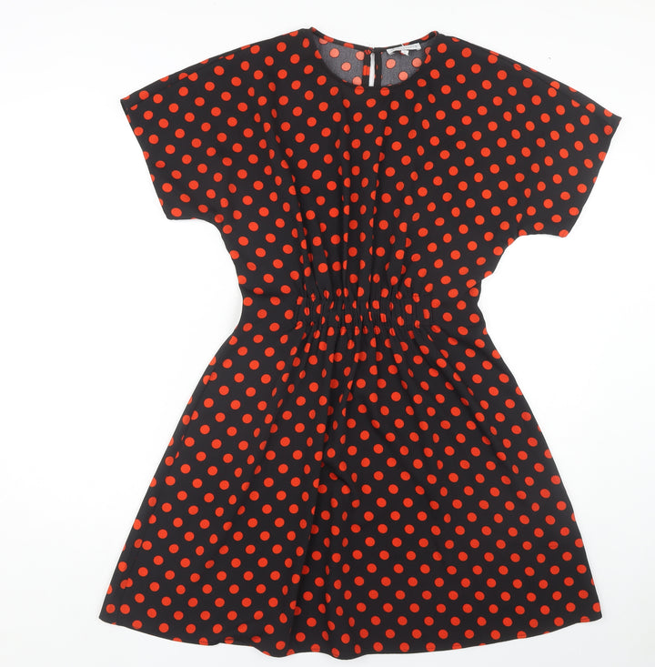 Warehouse Women's Black Polka Dot A-Line Dress