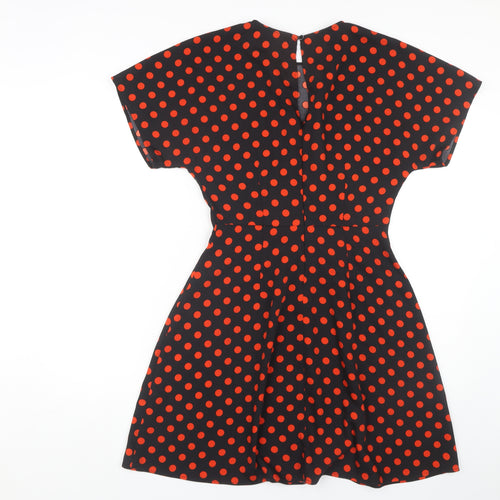 Warehouse Women's Black Polka Dot A-Line Dress