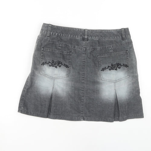 Next Women's Grey Knee A-Line Skirt, Size 12