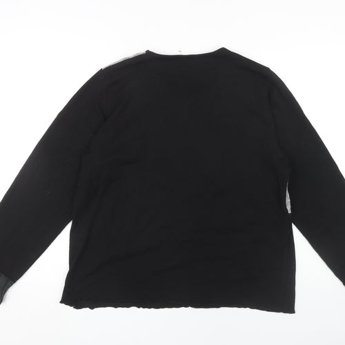 Lewinger Women's Black Floral Patchwork T-Shirt Size 6