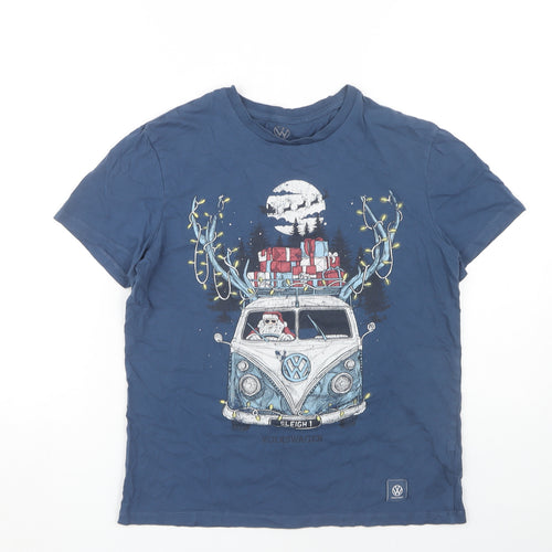 Volkswagen Men's Blue Small Christmas Graphic T-Shirt