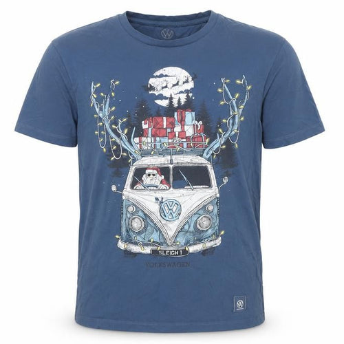 Volkswagen Men's Blue Small Christmas Graphic T-Shirt