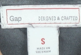 Gap Women's Grey V-Neck T-Shirt, Size S, Cotton