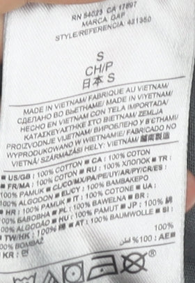 Gap Women's Grey V-Neck T-Shirt, Size S, Cotton