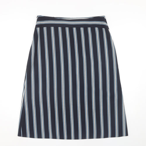Marks and Spencer Women's Blue Striped Skirt, Size 14