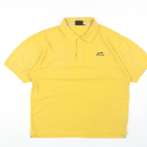 Slazenger Men's Yellow Polo Shirt, Size M, Short Sleeve