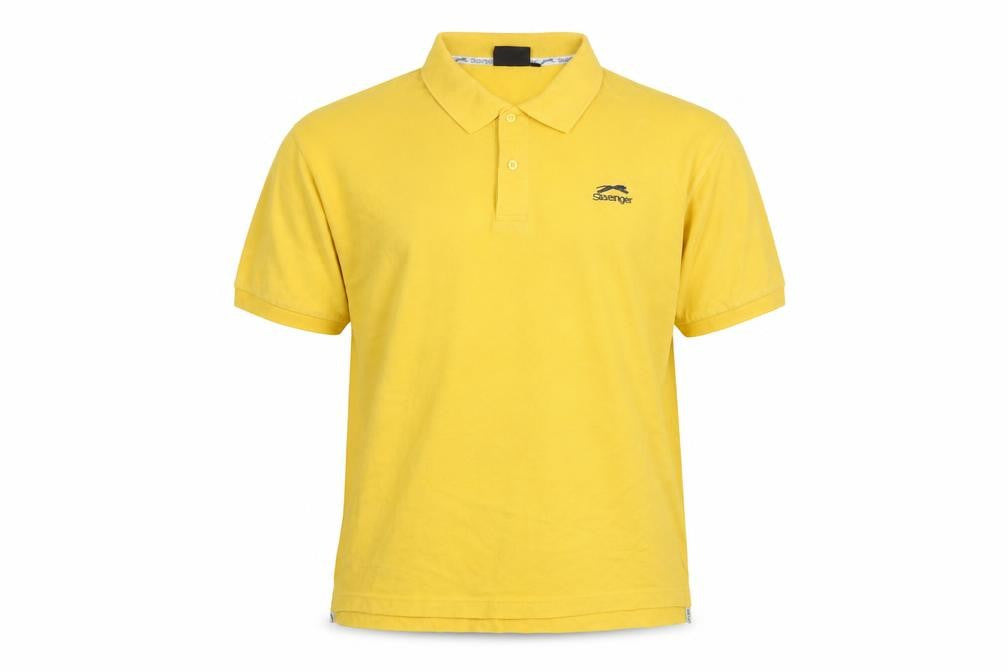 Slazenger Men's Yellow Polo Shirt, Size M, Short Sleeve