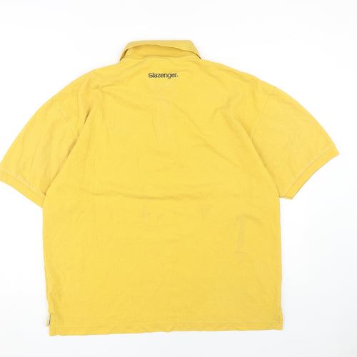 Slazenger Men's Yellow Polo Shirt, Size M, Short Sleeve