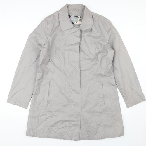 Per Una Women's Grey Linen Cotton Overcoat Size 14