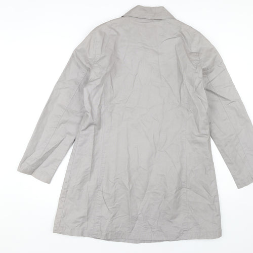 Per Una Women's Grey Linen Cotton Overcoat Size 14