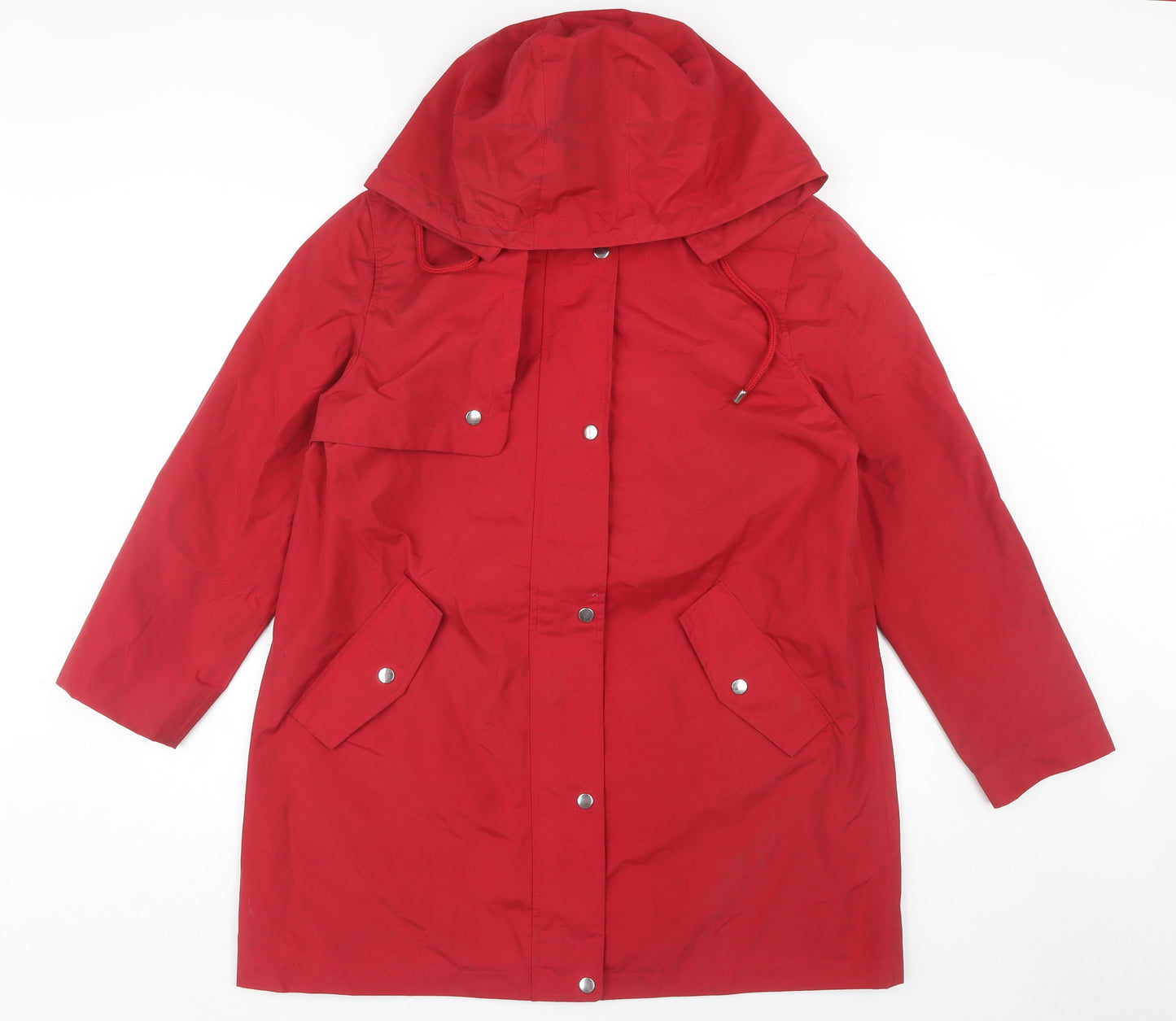 Bonmarché Women's Red Rain Coat Size 14 Hooded