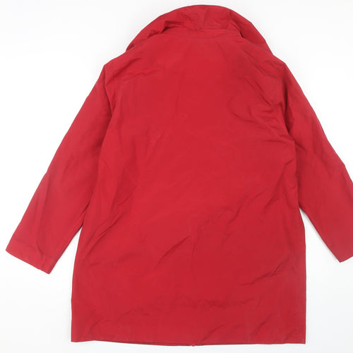 Bonmarché Women's Red Rain Coat Size 14 Hooded