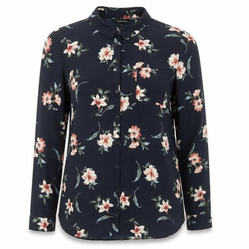 New Look Women's Black Floral Button-Up Shirt UK 16