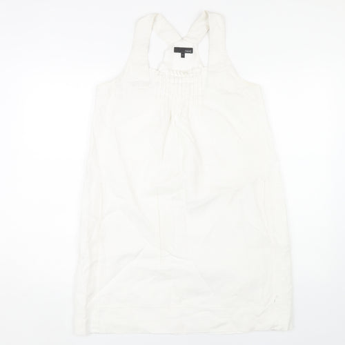 Next Women’s White Pinafore Dress Size 10 Linen
