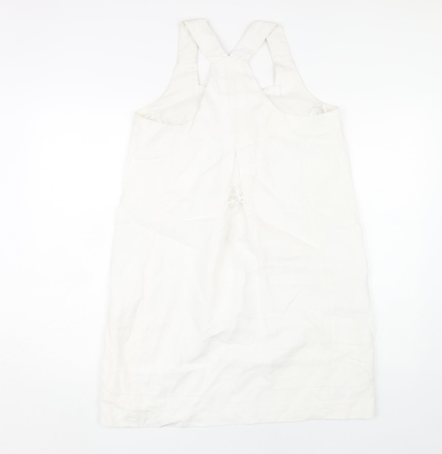 Next Women’s White Pinafore Dress Size 10 Linen