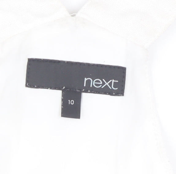 Next Women’s White Pinafore Dress Size 10 Linen
