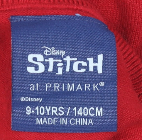 Disney Red Stitch Girls Pullover Jumper, 9-10 Years - Christmas