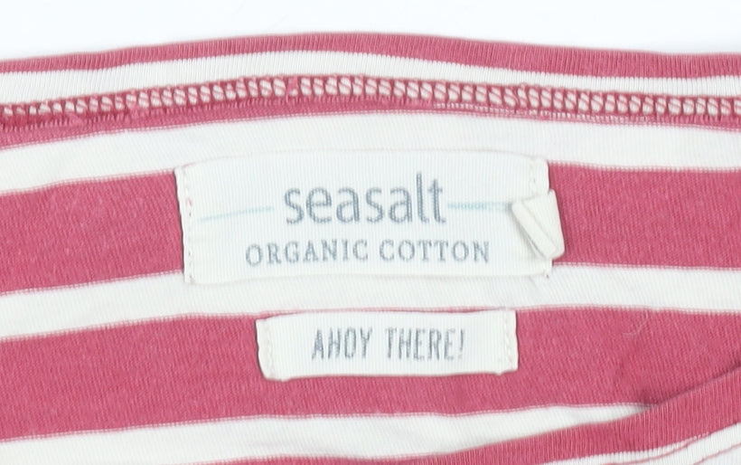 Seasalt Women's Pink Striped T-Shirt Size 12