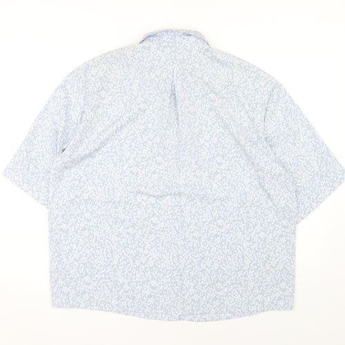 Monki Women's Blue Floral Collared Blouse Size S