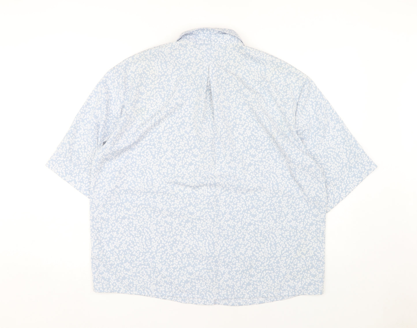 Monki Women's Blue Floral Collared Blouse Size S