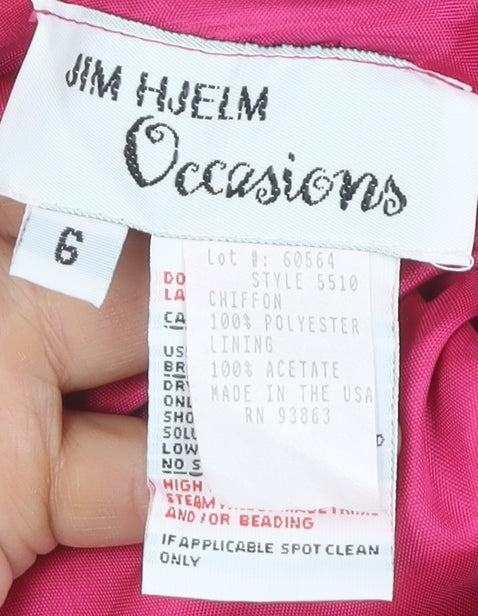 Jim Hjelm Pink Chiffon A-Line Dress Size 6