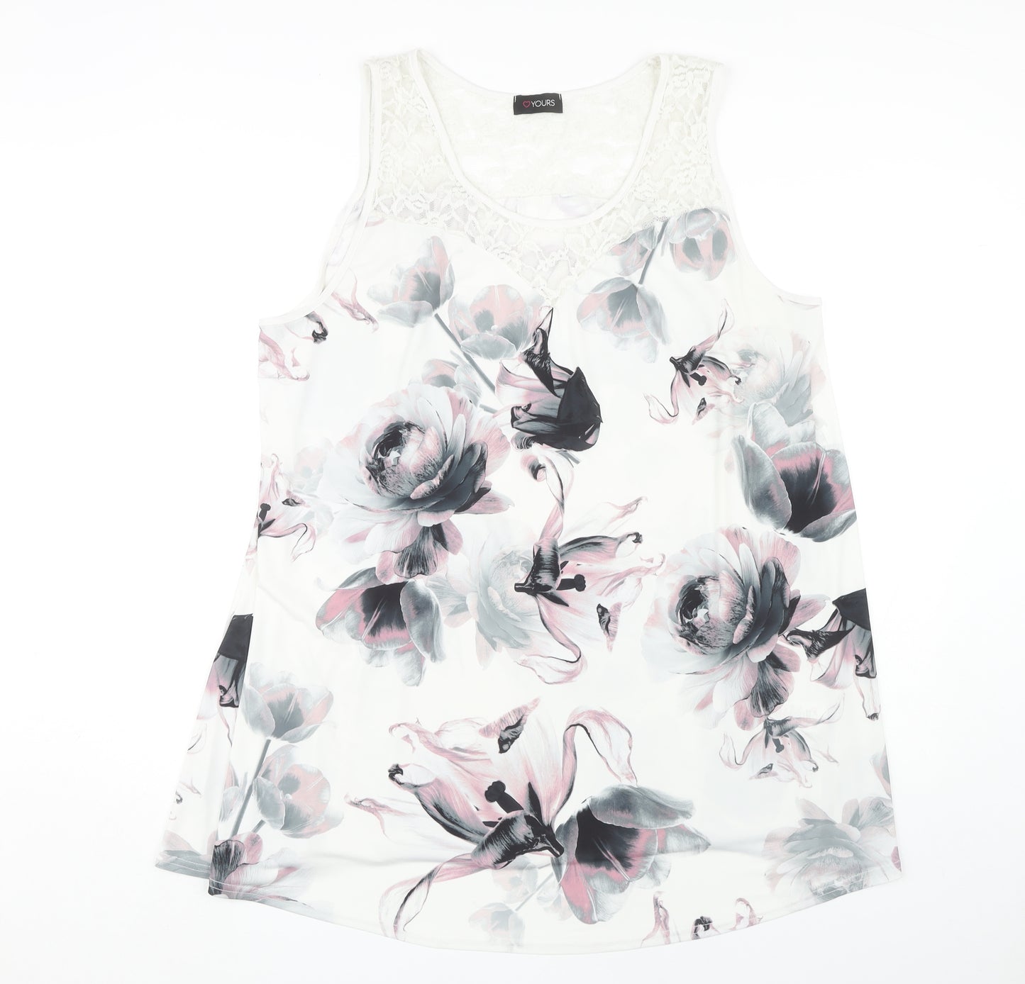 Yours Women's Plus Floral Lace Tank 22 Spring/Summer