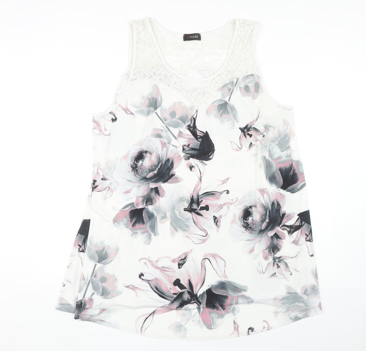 Yours Women's Plus Floral Lace Tank 22 Spring/Summer
