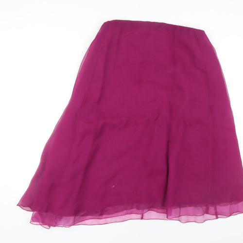 Jigsaw Women's Purple Midi Silk Skirt - Size 12