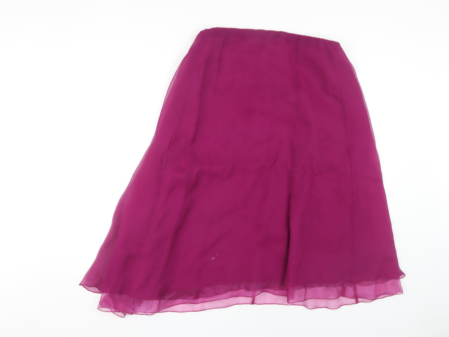 Jigsaw Women's Purple Midi Silk Skirt - Size 12