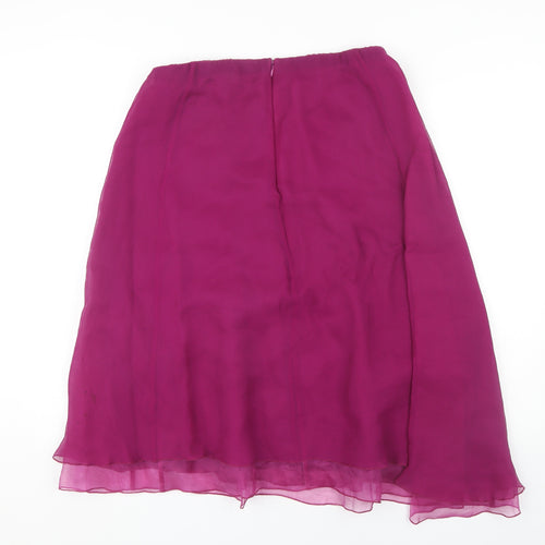 Jigsaw Women's Purple Midi Silk Skirt - Size 12