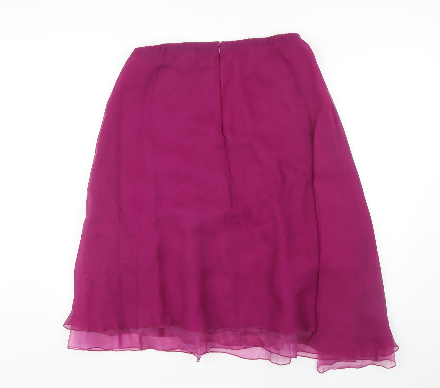 Jigsaw Women's Purple Midi Silk Skirt - Size 12