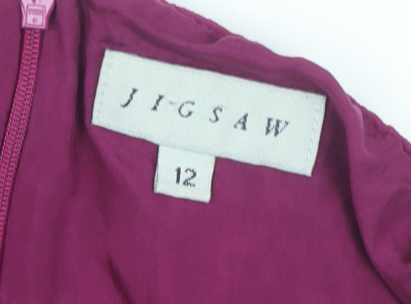 Jigsaw Women's Purple Midi Silk Skirt - Size 12