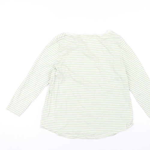 COS Women's Green Striped Long Sleeve Cotton Top