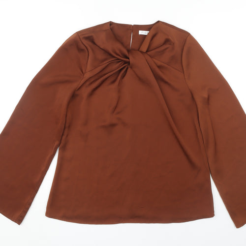 Fig & Basil Brown Long Sleeve Top Women's Size 12