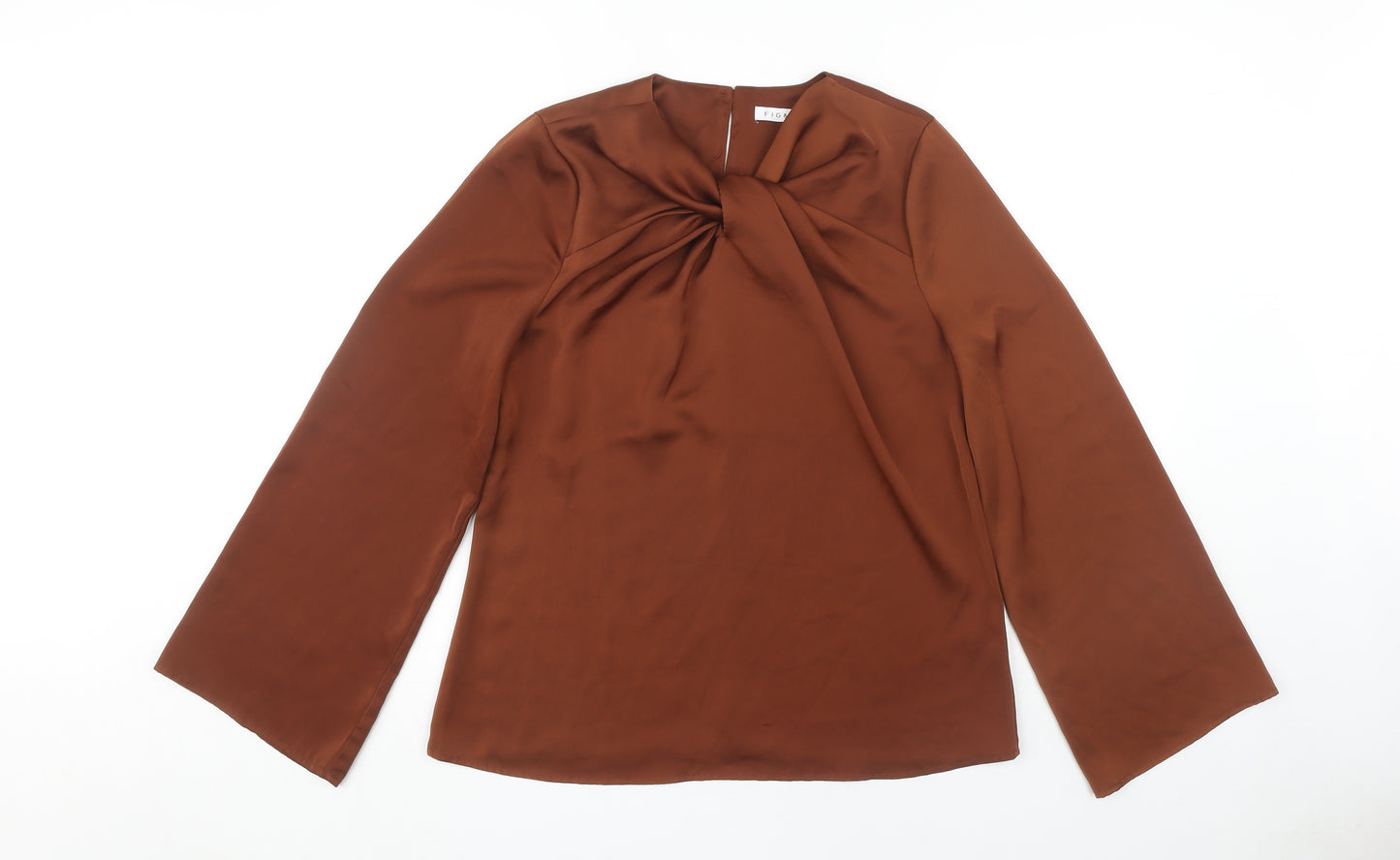 Fig & Basil Brown Long Sleeve Top Women's Size 12