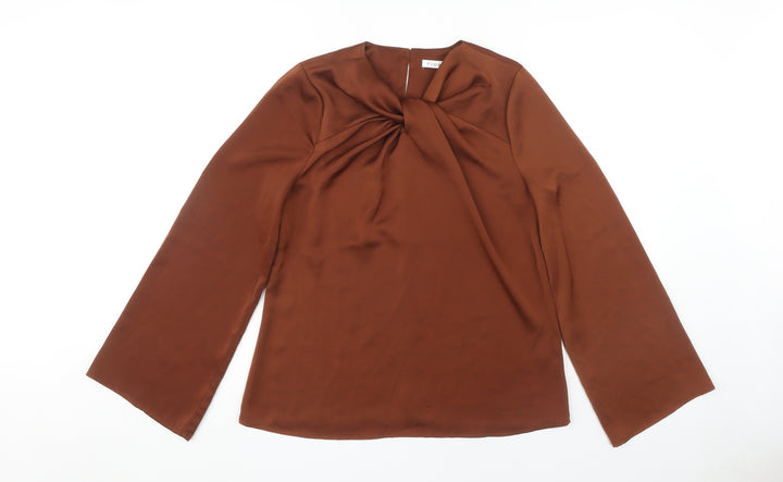 Fig & Basil Brown Long Sleeve Top Women's Size 12