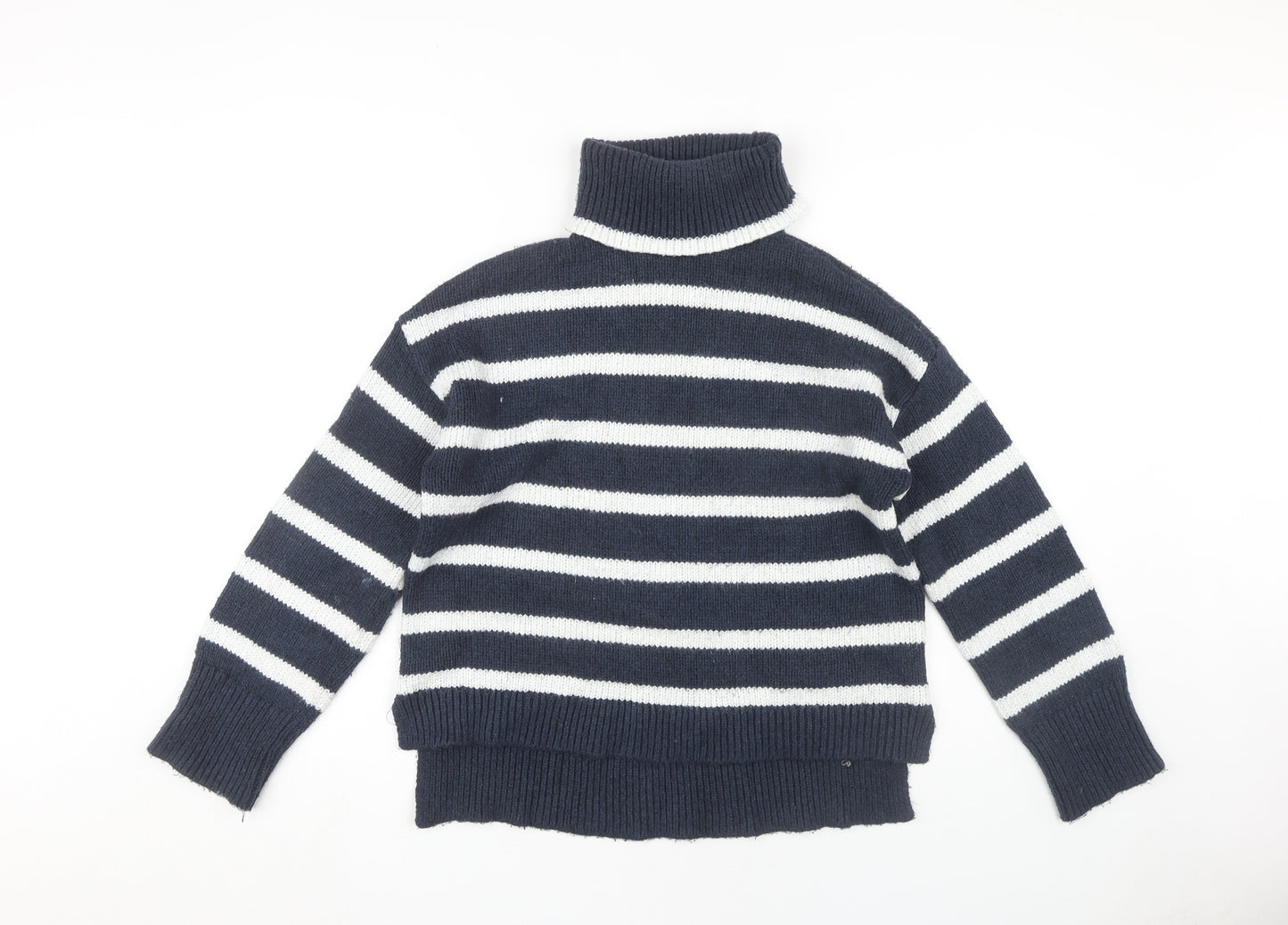 Crew Clothing Company Women's Blue Roll Neck Jumper