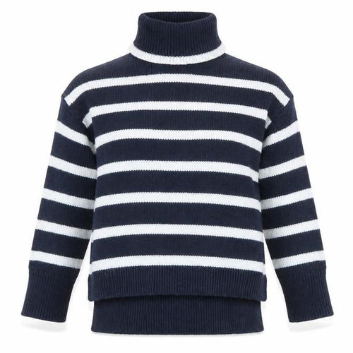 Crew Clothing Company Women's Blue Roll Neck Jumper