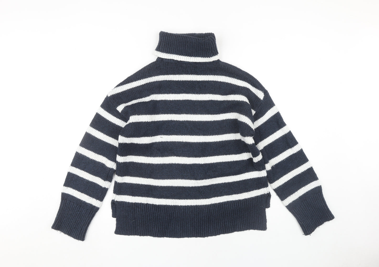 Crew Clothing Company Women's Blue Roll Neck Jumper