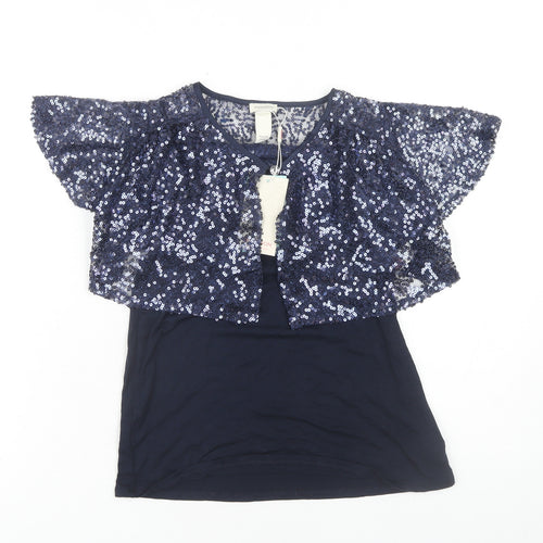Monsoon Girls Blue Sequin Top 12-13 Years Party