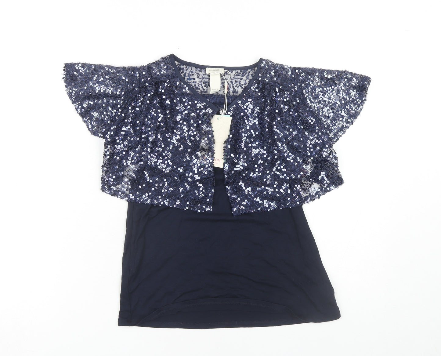 Monsoon Girls Blue Sequin Top 12-13 Years Party