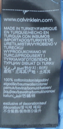 Calvin Klein Jeans Unisex Blue T-Shirt, Size S