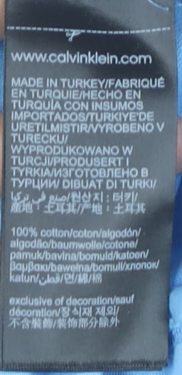 Calvin Klein Jeans Unisex Blue T-Shirt, Size S