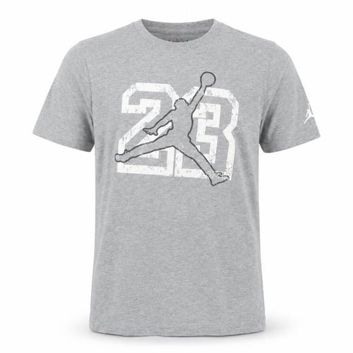 Jordan Boys Grey T-Shirt, Size L, Graphic Sports Tee