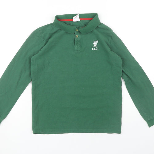 LFC Boys Green Cotton Polo Shirt 11-12 Years Button Down