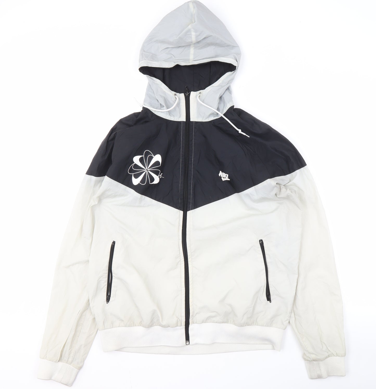 Nike Men's Black Grey Windbreaker Jacket L