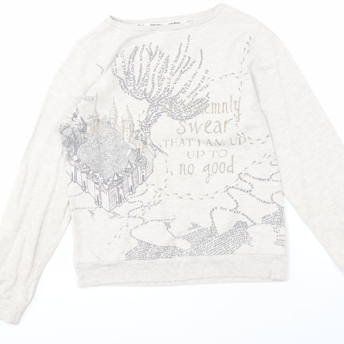 Harry Potter Girls Grey Long Sleeve Sweatshirt Size 12-14 Years