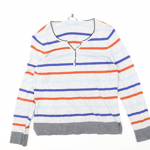 Laura Ashley Women's Multicoloured Henley Jumper - Size 12