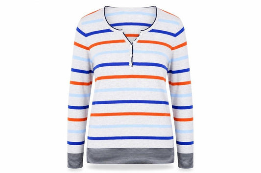 Front view of Laura Ashley Women's Multicoloured Henley Jumper -, size 12
