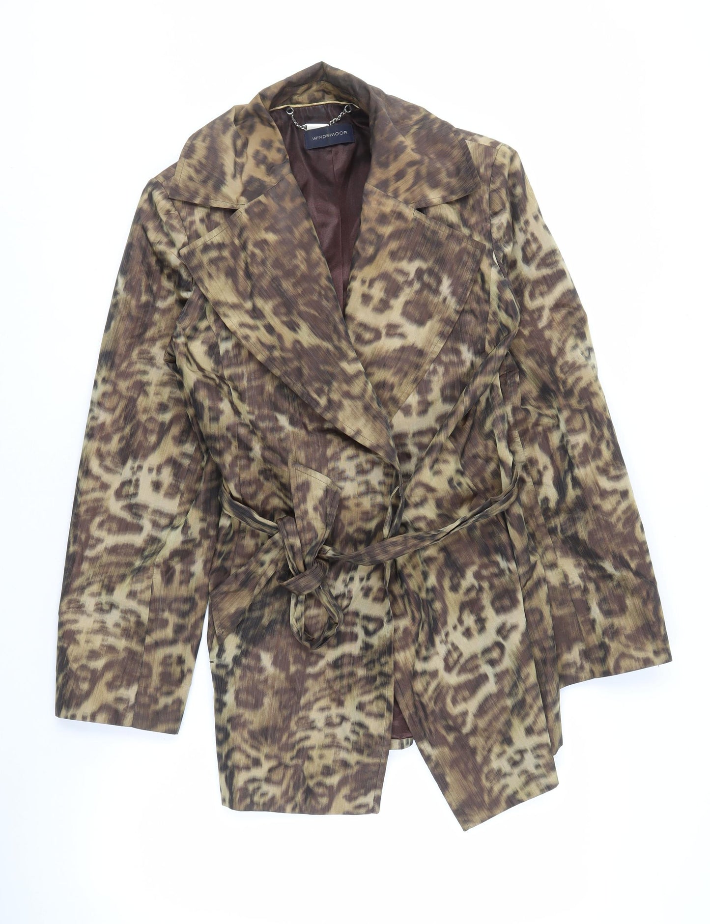 Windsmoor Women's Brown Animal Print Belted Coat